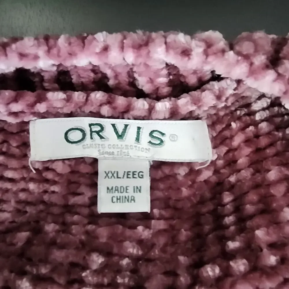 Orvis V-Neck Chenille Knit Sweater | Women's XXL